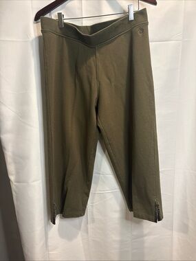 Women's Olive Cropped Stretch Ankle Pants